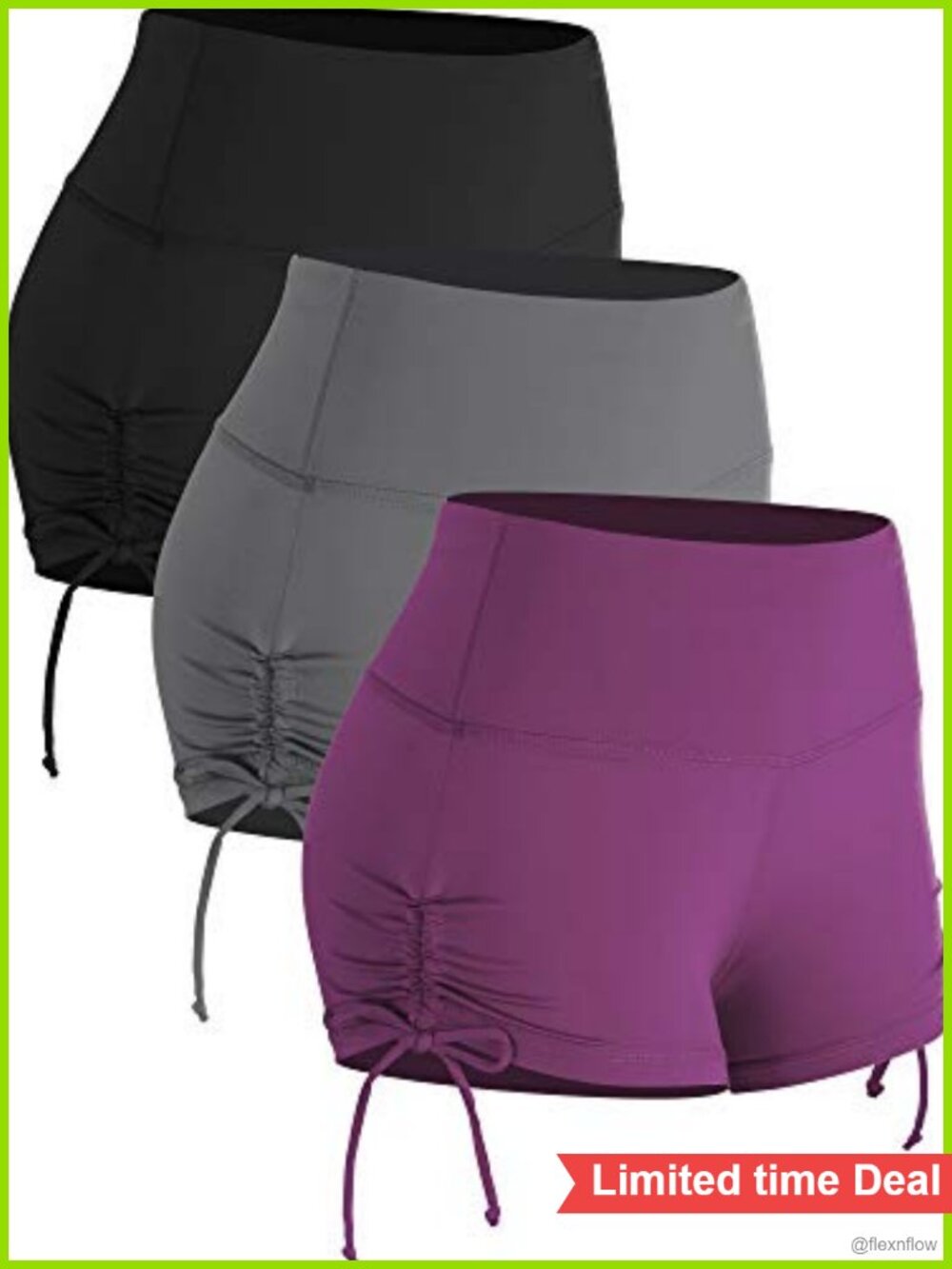 Women's High Waisted Athletic Booty Shorts 3 Pack Spandex Workout Yoga